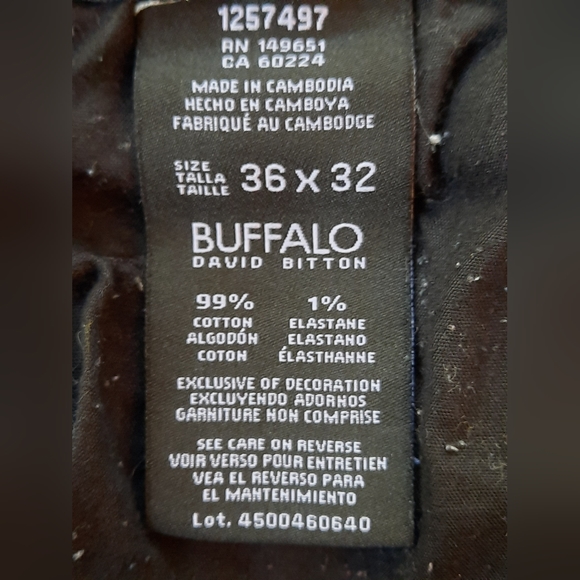 Buffalo David Bitton Jackson-X Straight Stretch Jeans Dark Wash Men's Size 36x32 - Picture 9 of 10